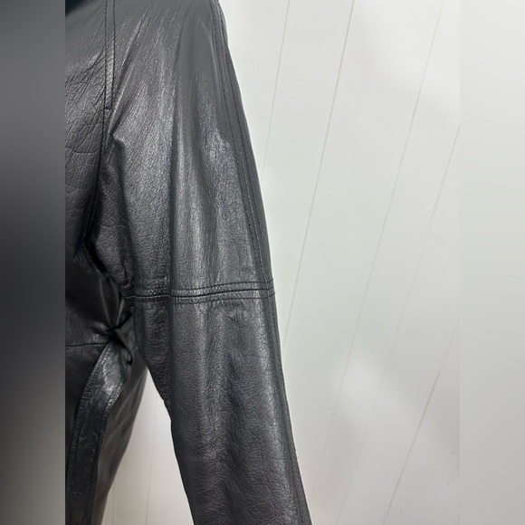 VTG Katie Full Length Womens Sz M Soft Leather Coat With Fox Lined Collar Belted - Picture 8 of 16